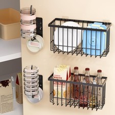 4 Pack Adhesive Cabinet Door Organizer - Tumbler Lid Organizer Kitchen Stor...