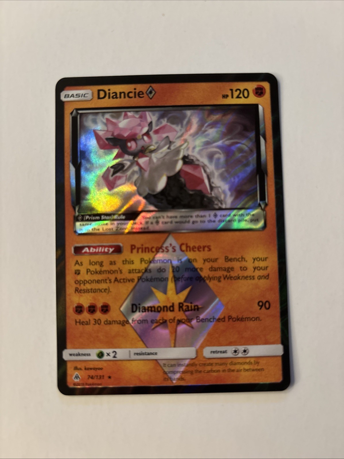 ** Diancie Prism Star 74/131 Forbidden Light NM Pokemon