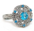 2CT Heat Treated Blue Topaz 925 Sterling Silver Ring Jewelry Sz 6 NF1-7 — photo 2