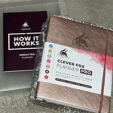 Clever Fox Planner PRO Schedule Undated Weekly Monthly Life Planner Rose Gold