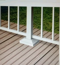 Barrette Boerboel 2in White Surface Mount Fence Base & Cover 73045680 *(2-PACK)