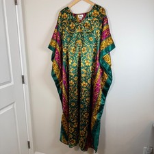 Winlar Floral Batik Print Kaftan Nightgown Mumu Maxi Dress Kimono Flowy One Size
