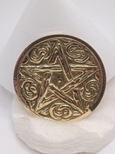 M&uuml;nze Pentagramm Messing Durchm:5,5 cm Magische M&uuml;nze Schutzsymbol