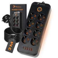 Reagle Steckdosenleiste 8-Fach 5 USB Mehrfachsteckdose Flachstecker Und Schalter