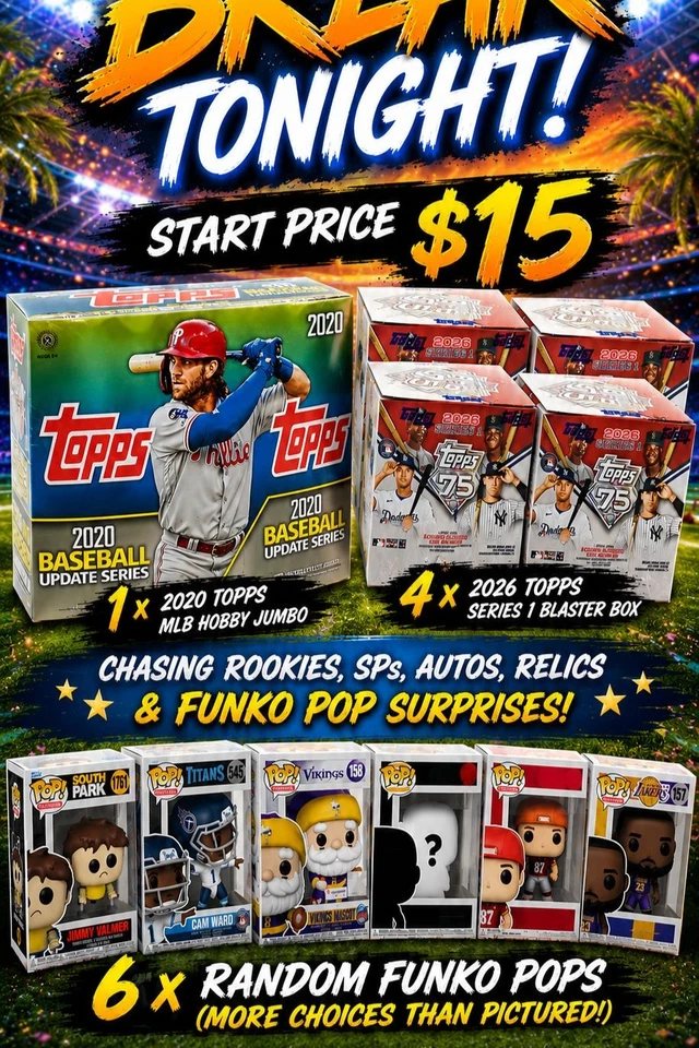 💥 Topps Jumbo + Topps 75 Blasters + 6 Funko Pop Giveaway Chase