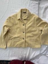 Vtg MIKE & TOD Yellow Bouclé Jacket Silk Lined Pastel Quiet Luxury M Made in USA