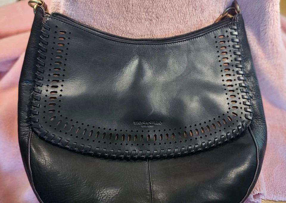 Bolso Tignanello Boho Saddle, Marrón Negro Bandolera de Hombro Occidental Impecable Foto 4 de 4