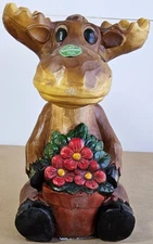 Moose Bobblehead, about 13" high solid hard plastic to look carved