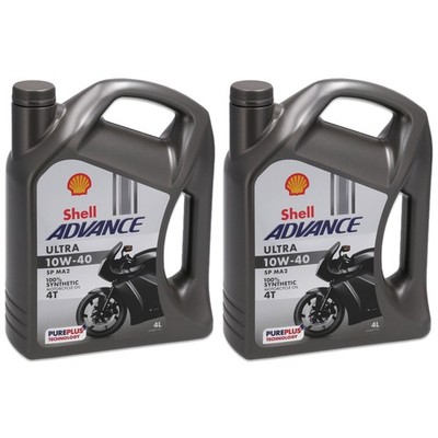 8L 8 Liter SHELL ADVANCE ULTRA 10W-40 4T 4-TAKT Motorrad Motoröl API SP JASO MA2