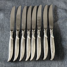8 International Silver 1847 Rogers Bros FLAIR Silverplate Dinner Knives 1956