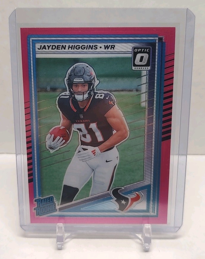 2025 Donruss Optic Preview Pink Jayden Higgins RC #334 Texans