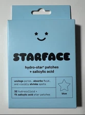 Starface Hydro-Star Patches + Salicylic Acid 32ct. Blue Stars New in Box