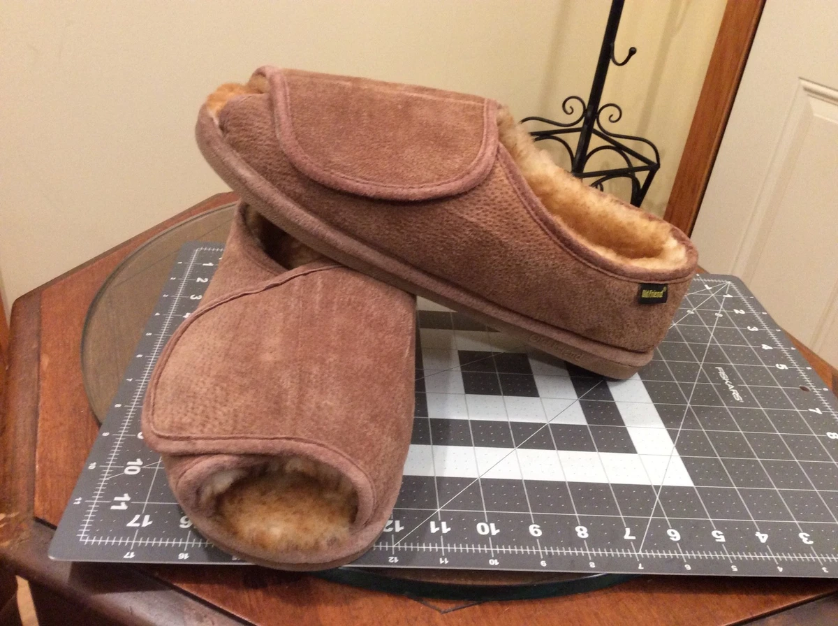 Old Friend Adjustable Step In Slippers Men\'s Size 12-13 M Light Brown Sheeepskin Old Friend Footwear, Men main image 2