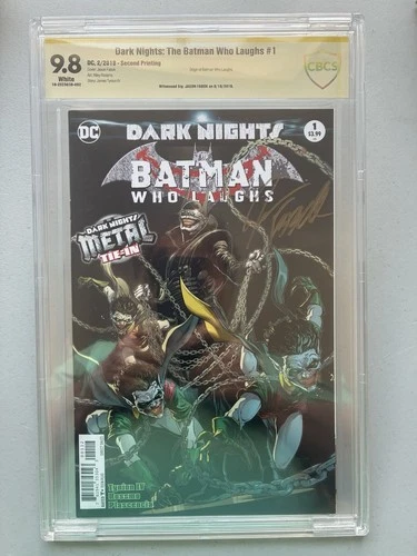 Dark Nights Batman Who Laughs # 1 2nd Print CBCS 9.8 signed Jason Fabok 2018 DC