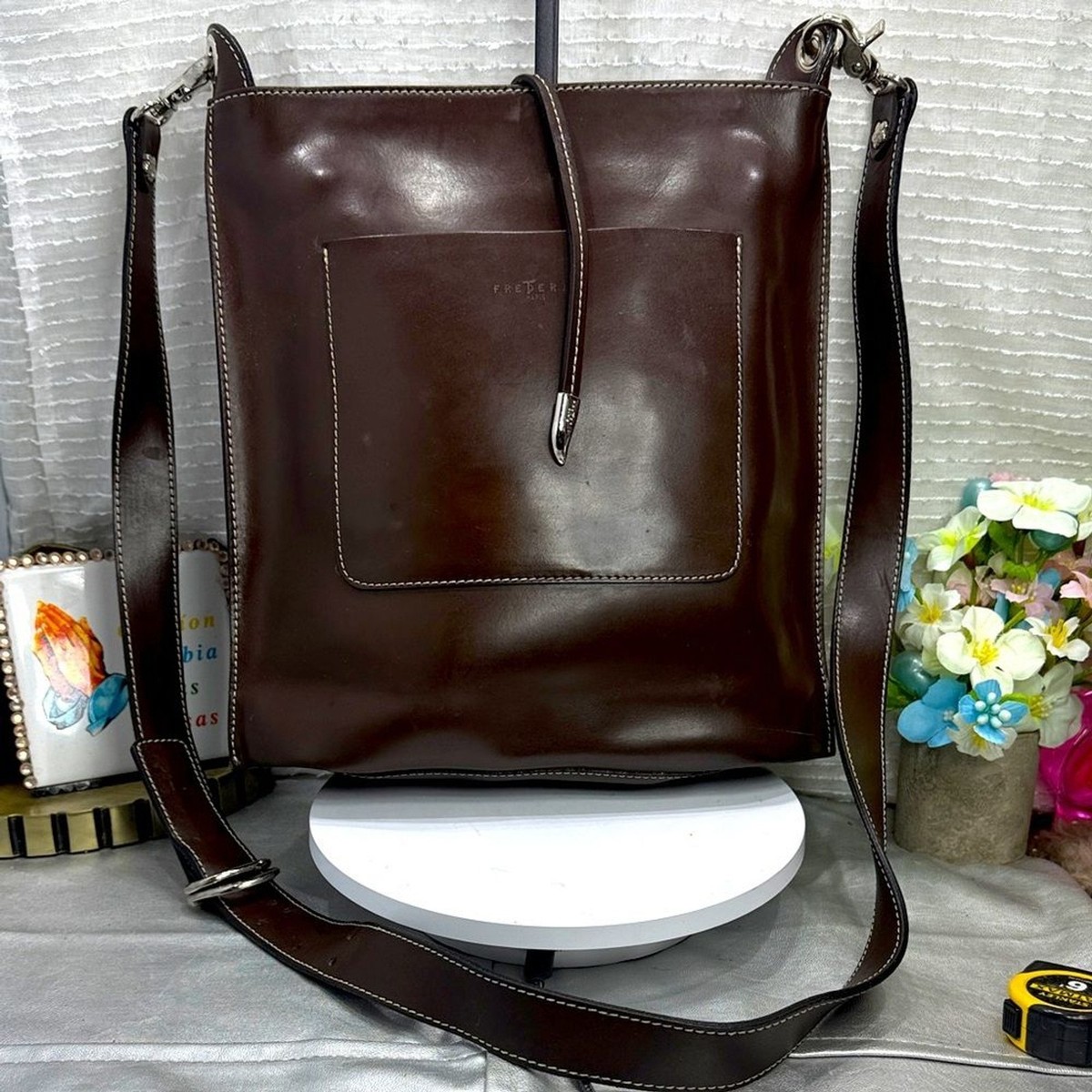 E4) Frederic T of Paris brown leather shoulder bag | eBay