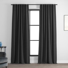 Bellino Textured Faux Linen Room Darkening Curtains 84 Inches Long 1 Panel ,...