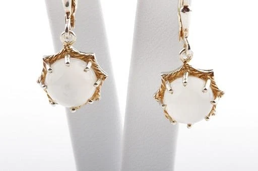 Ohrringe Mondstein 925 Sterling Silber Ohrhänger Edel! # - Bild 4 von 4