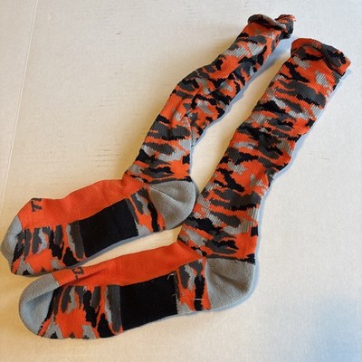 TCK Performance Sports Woodland Camo crew Socks In Orange Gray Black