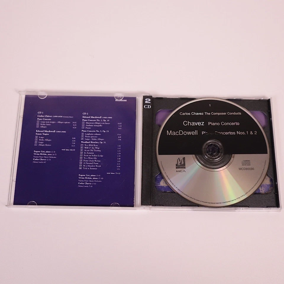 Chavez Piano Concerto MacDowell Piano Concertos 1 & 2 - 2CD 1996 Classical - Image 4 of 4