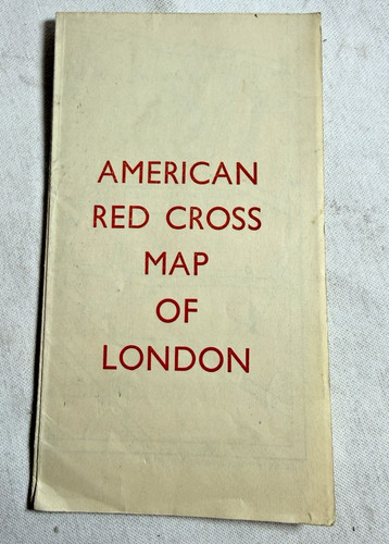 WWII American Red Cross Map Of London Original Fold-Out Brochure B&W Photos