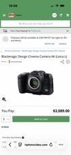 Blackmagic NEW Cinema Camera 6K Full Frame L Mount - BM 6K FF New !!