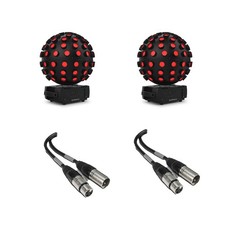 Bundle of 2x Chauvet DJ Rotosphere HP mirror balls  2 DMX Cables