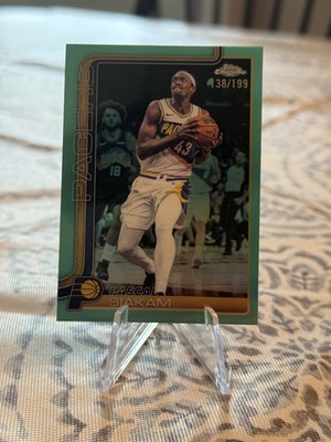 2025-26 Topps Chrome Update Pascal Siakam #27 Aqua Refractor /199 Pacers
