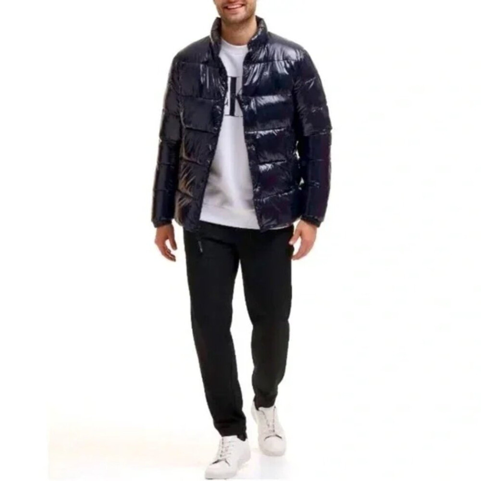 Calvin Klein Men's Glossy Navy Puffer Jacket medium thumbnail 2