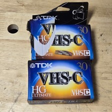 TDK VHS-C HG Ultimate 30 Minute Camcorder Cassette Tape NEW Sealed Set of 2