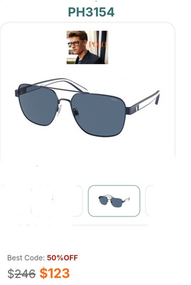 Ralph Lauren POLO Sporty Navy Blue/White Navigator SUNGLASS  display picture 2