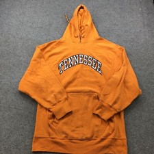 Tennessee Volunteers Hoodie Mens Medium Orange Spell Out Sweatshirt Fleece Y2K