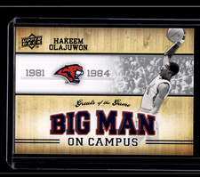 Hakeem Olajuwon Big Man On Campus Upper Deck Greats of the Game 2010 Card #115