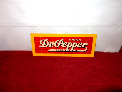 VINTAGE ANTIQUE ORIGINAL DRINK DR PEPPER BRICKS 15" METAL SODA POP GAS OIL SIGN! - Picture 4 of 6
