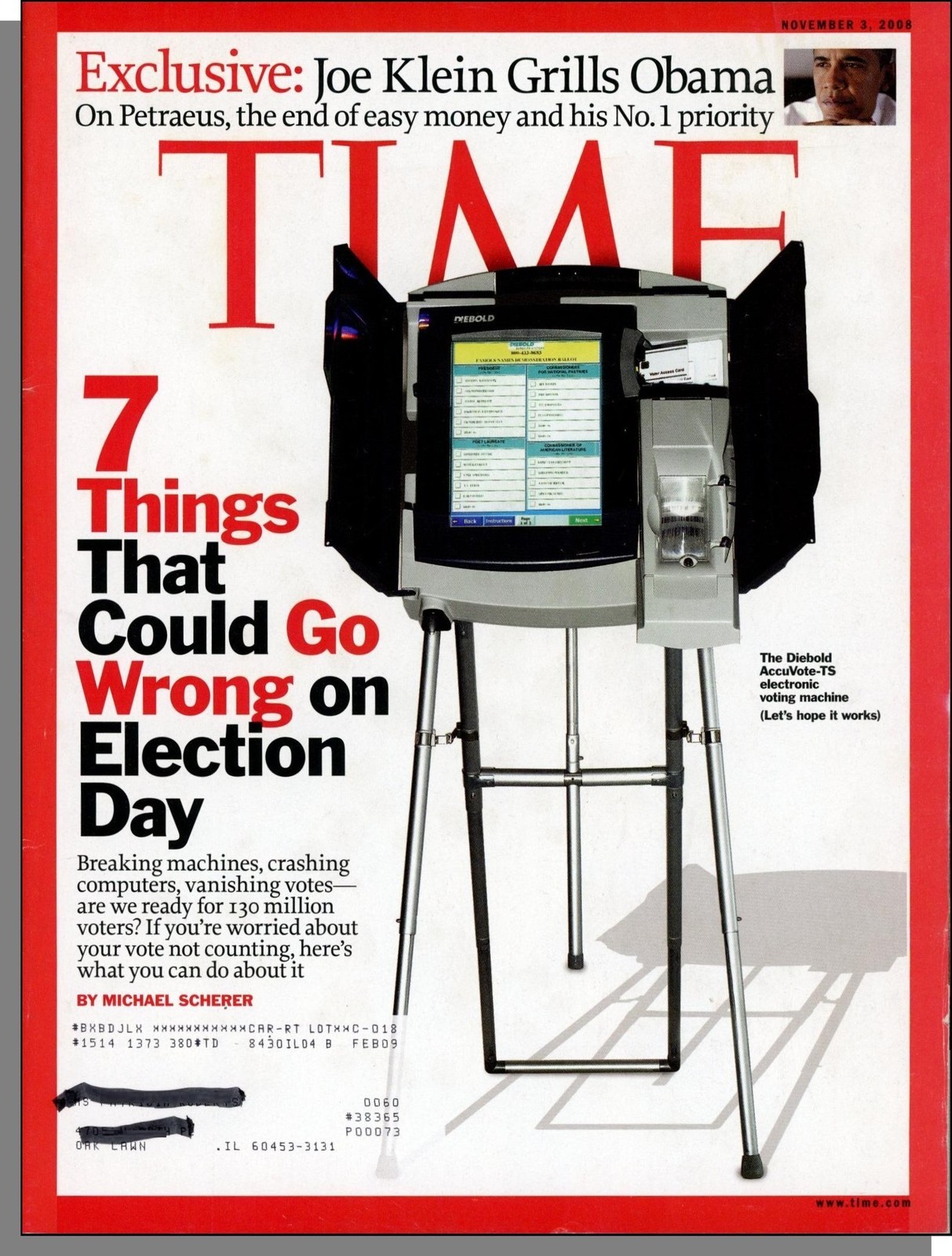 Time Magazine – 2008, November 3 – 7 Things That Could Go Wrong on Election  Day – Biblioteca Nacional de Angola