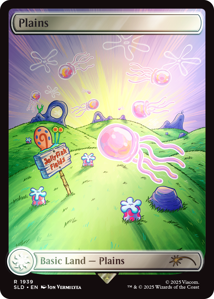 MTG Secret Lair x SpongeBob: Lands Under the Sea RAINBOW FOIL New