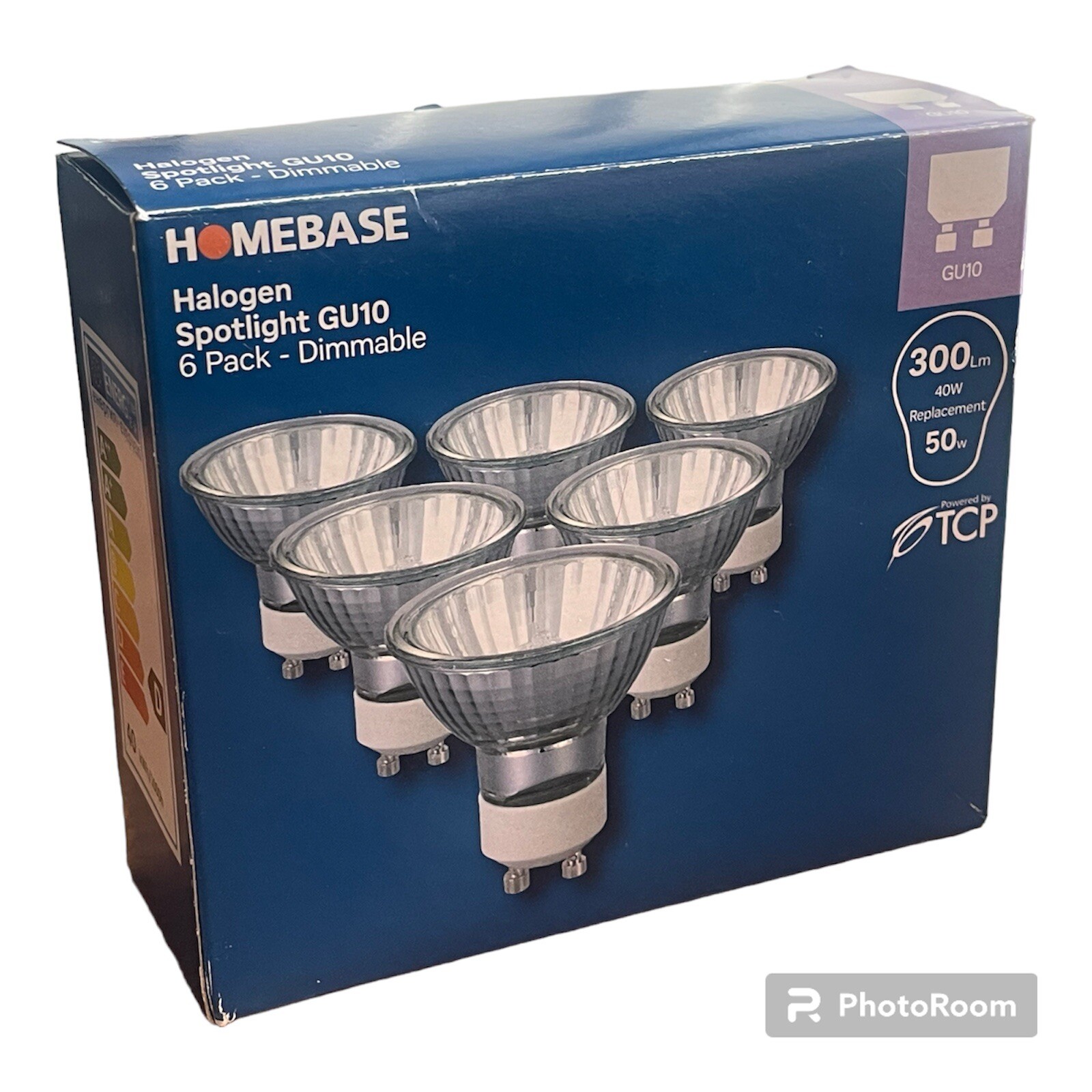 Pack of 6 GU10 40W 50W Watt Halogen Spotlight  Gu10 ,Bulbs Dimmable - Homebase.