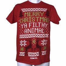 NWT Home Alone Movie Merry Christmas Ya Filthy Animal Holiday Red Tee T-Shirt S