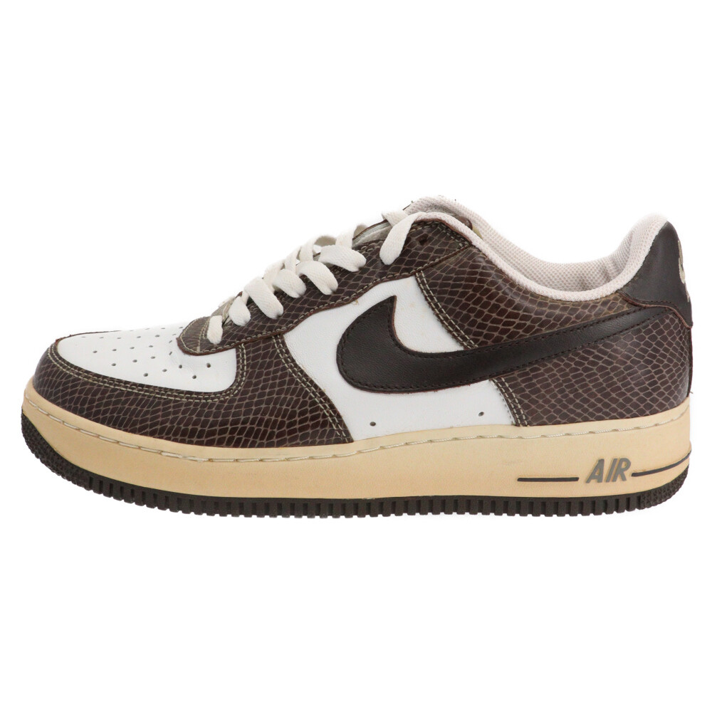 NIKE Men 9.5US   2007 Air Force 1 Low Snakeskin Cut Sneakers 309096-121