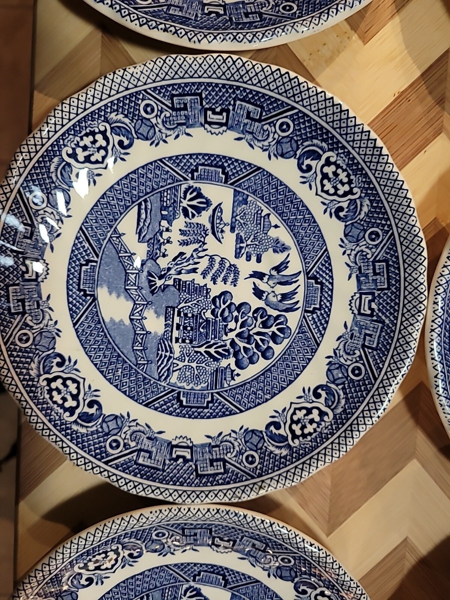 Lot of 6 Myott Meakin Blue Willow Pattern Made England 5-1/2