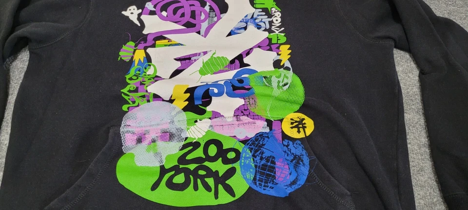 Zoo York 连帽衫男式大号黑色艺术和图形波尔卡圆点运动衫男女通用 — 第 4/4 张图片