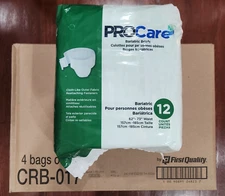Case of 48 ProCare Adult Bariatric Briefs 62"-73" Waist Heavy Absorbency CRB-017