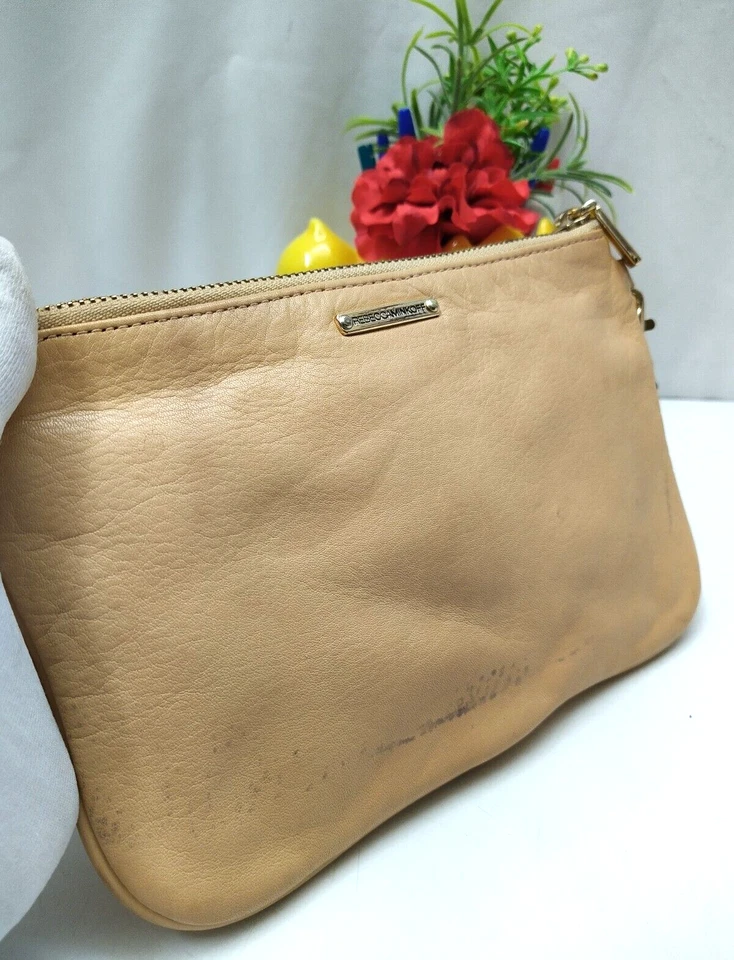 Rebecca Minkoff Tan Leather Buckle Zipper Large Wristlet - Coin Wallet - Image 4 of 4