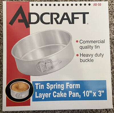 Spring Form Cake Pan  Adcraft COMMERCIAL 10''  TIN Brand New In Box