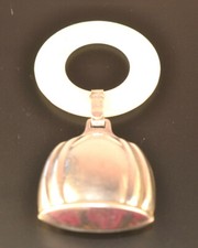 VINTAGE WEBSTER STERLING SILVER MOTHER OF PEARL MOP BABY TEETHING RING RATTLE