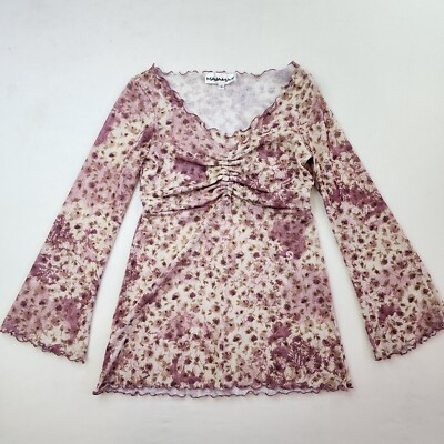 Majamas Top Women Small Boho Festival Floral Romantic Cottage Maternity Lace