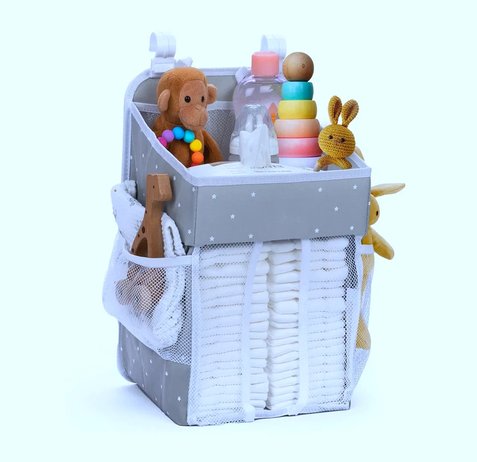 CRADLE STAR Baby Diaper Organizer Caddy – Hanging Storage for Nappy Changing Essentials