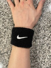 Used Nike Black Wristband One Size Adjustable 
