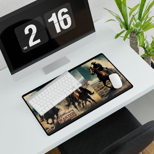 Cowboy Desk Mat, Western Style Deskpad for Office or Home, Cowgirl Mouse Pad, - Picture 12 of 13