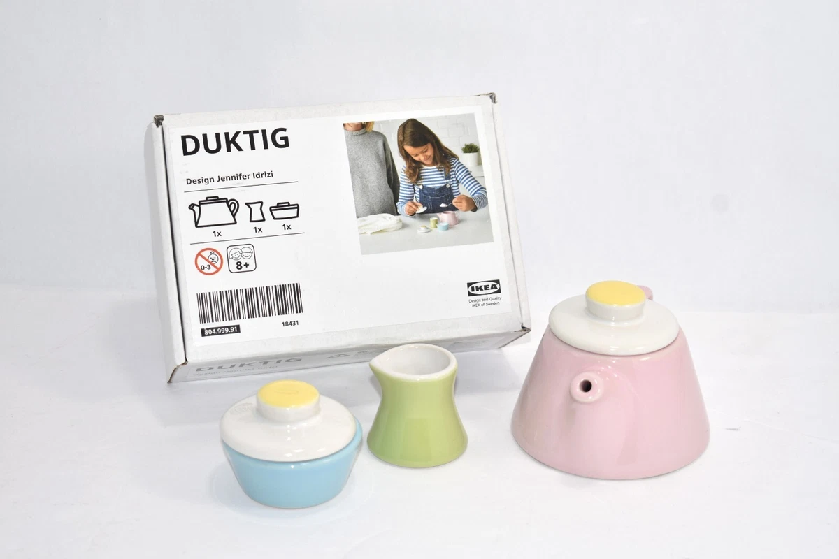 DUKTIG 8-piece cup/saucer playset, mixed colors - IKEA