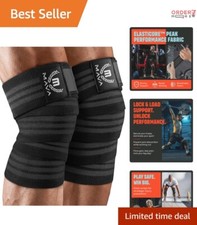 Non-Slip Compression Knee Wraps  Ideal for Powerlifting and Injury Prevention